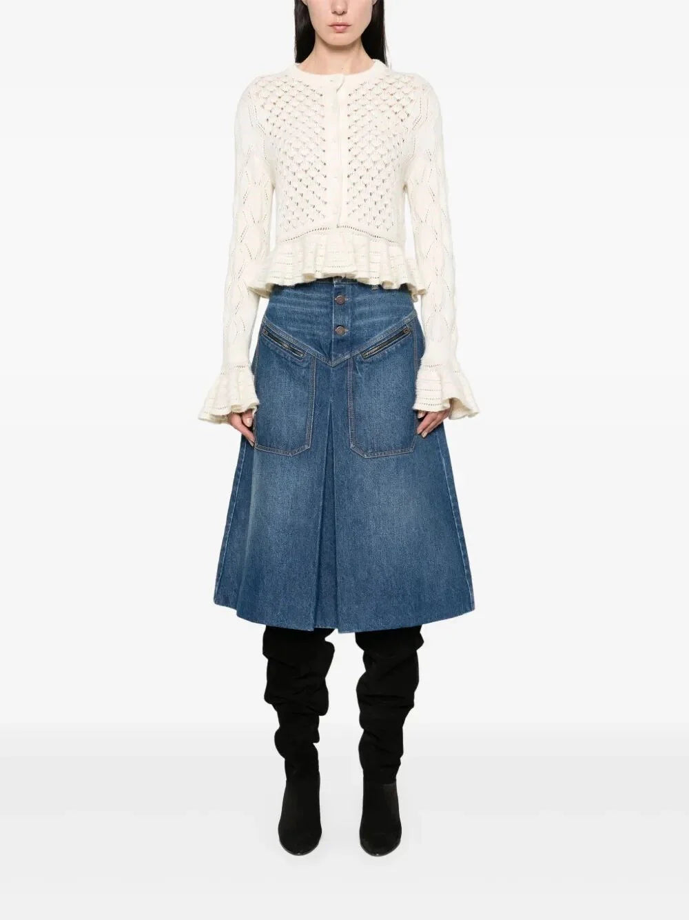 Chloe Women Denim Midi Skirt
