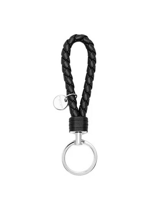 Bottega Veneta Intrecciato Leather Key Holder Tourmaline