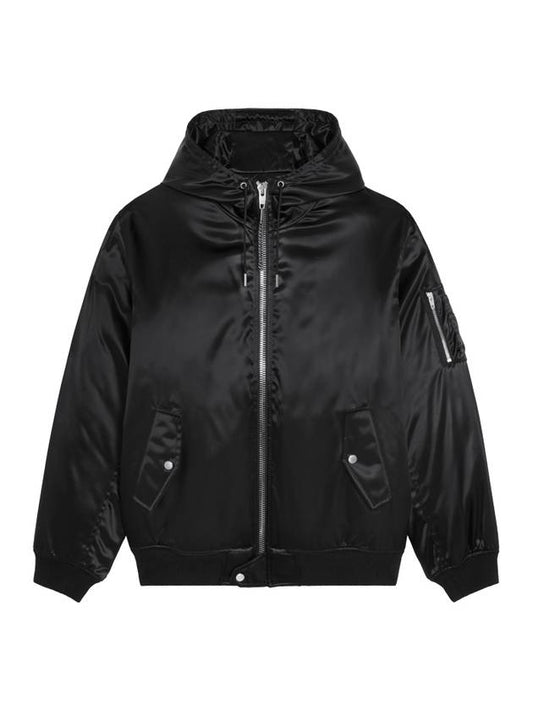 CELINE Bomber Jacket in Satin Finish Nylon Black