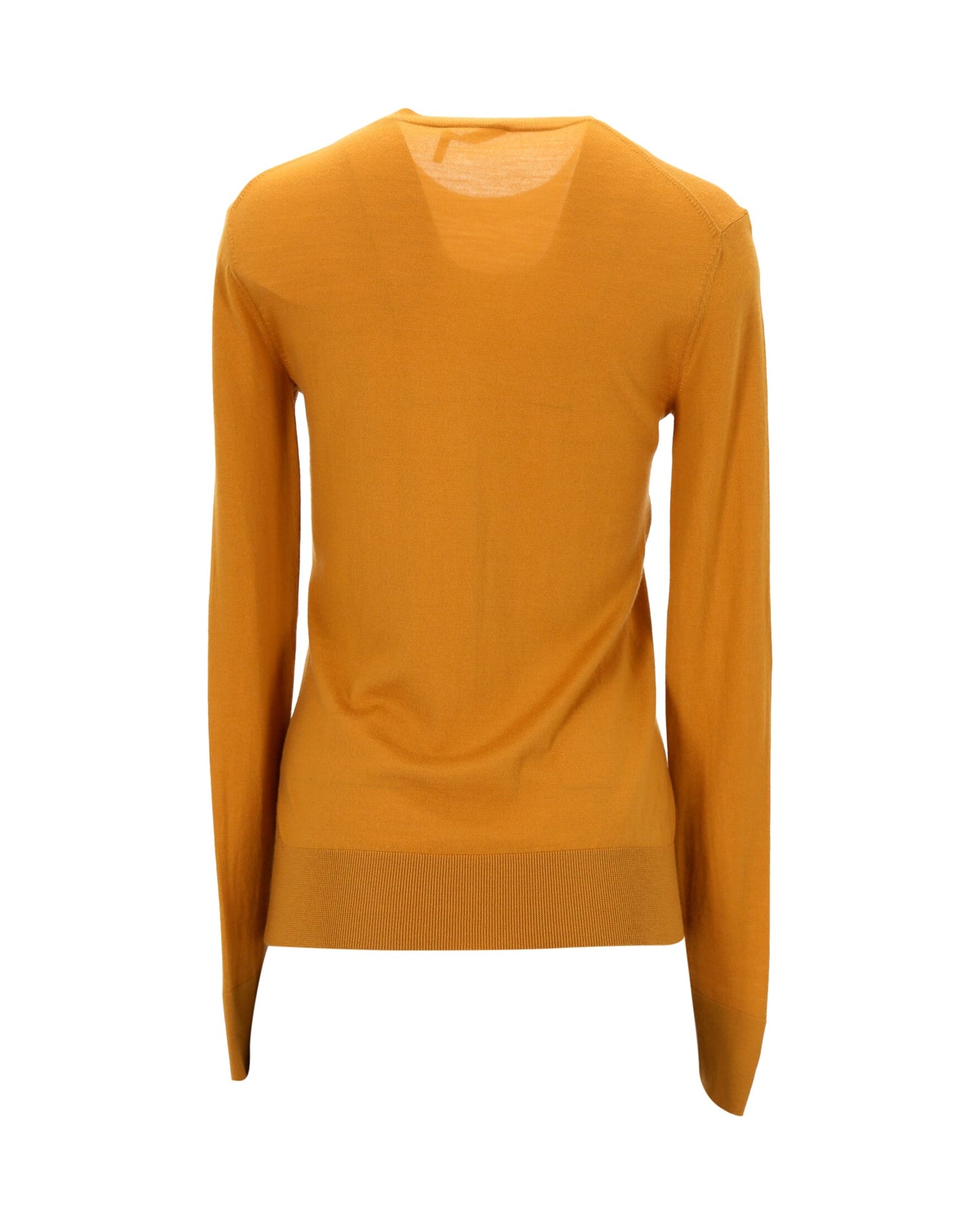 Chloe Crewneck Sweater in Mustard Yellow Wool