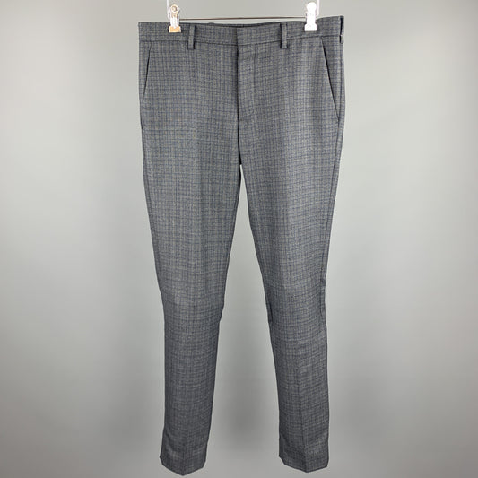 PRADA Size 30 Gray Wool Button Fly Dress Pants