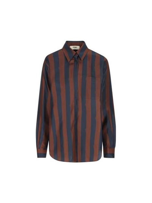 Fendi 24SS Shirt FS8190AWZVF1P2U P24 COCOA NAVY
