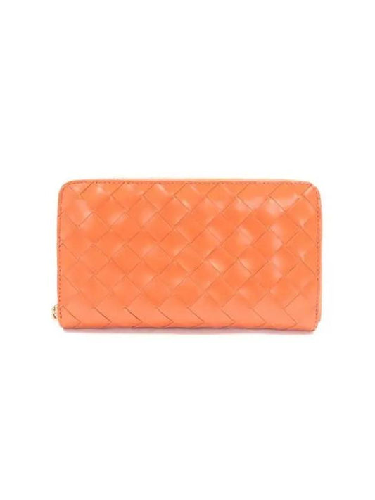 Bottega Veneta Zipper Long Wallet Orange