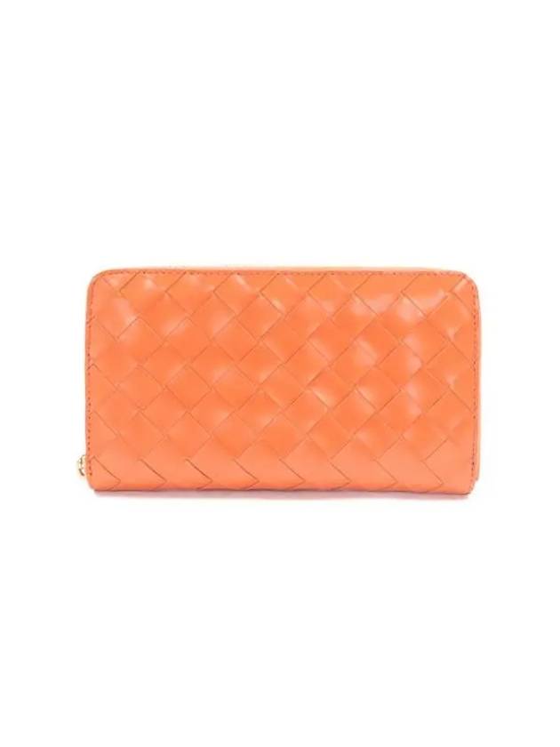 Bottega Veneta Zipper Long Wallet Orange