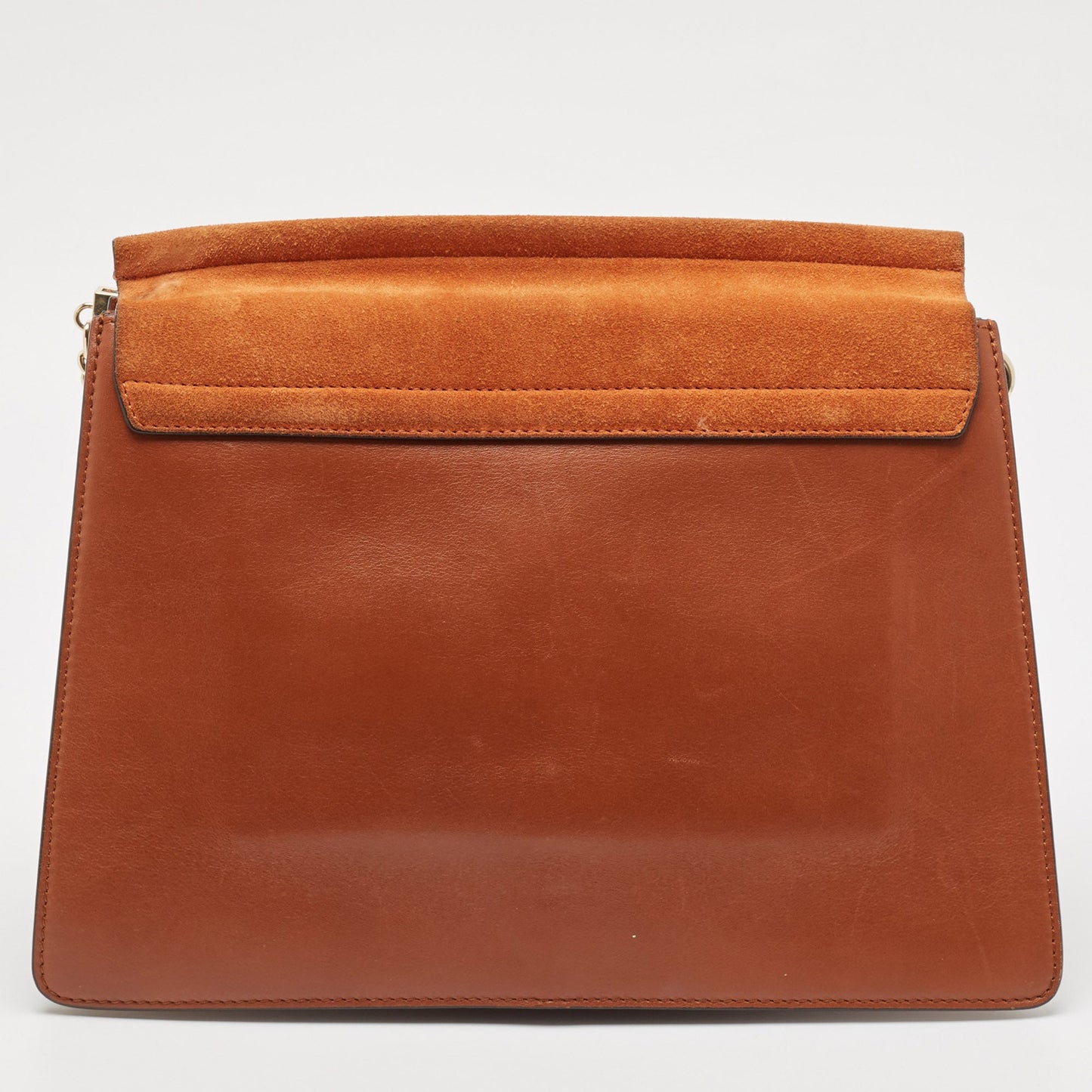 Chloe Brown Leather And Suede Medium Faye Shoulder Bag