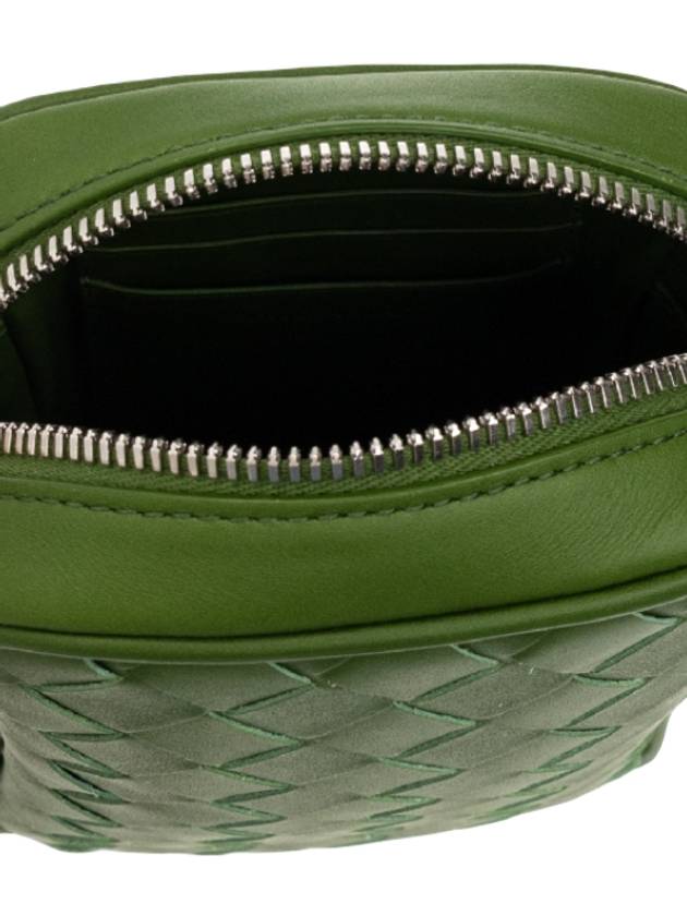 Bottega Veneta Intrecciato Zipper Leather Mini Cross Bag Avocado