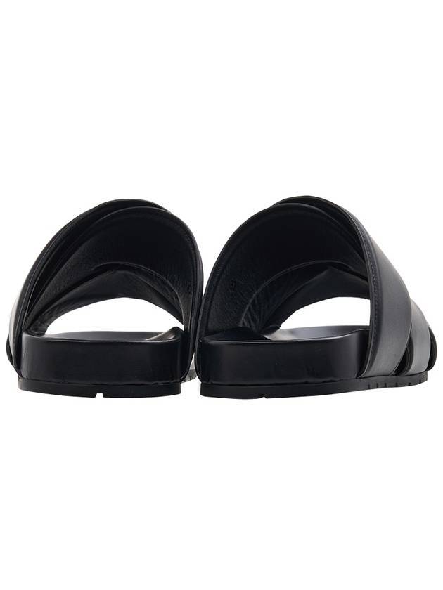 Bottega Veneta Bridge Leather Slippers Black