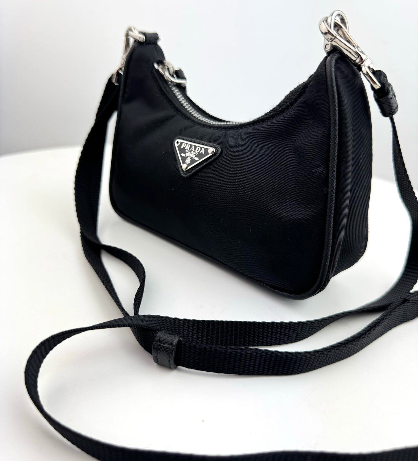Prada Tessuto Nylon Mini Re-Edition Shoulder bag Black