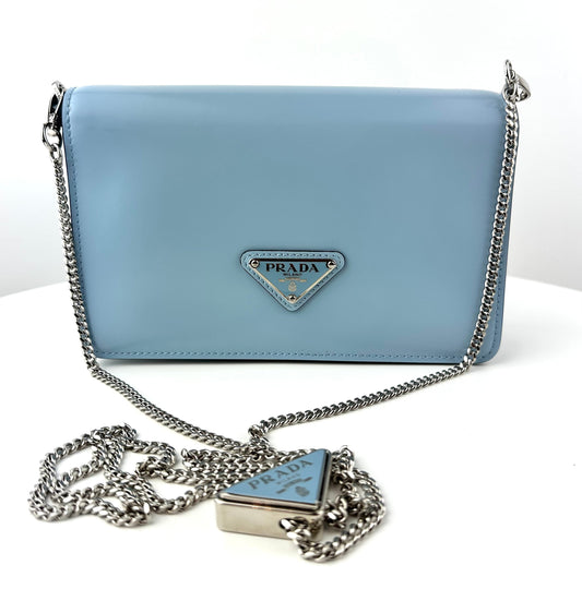 Prada Pattina Leather Crossbody Bag