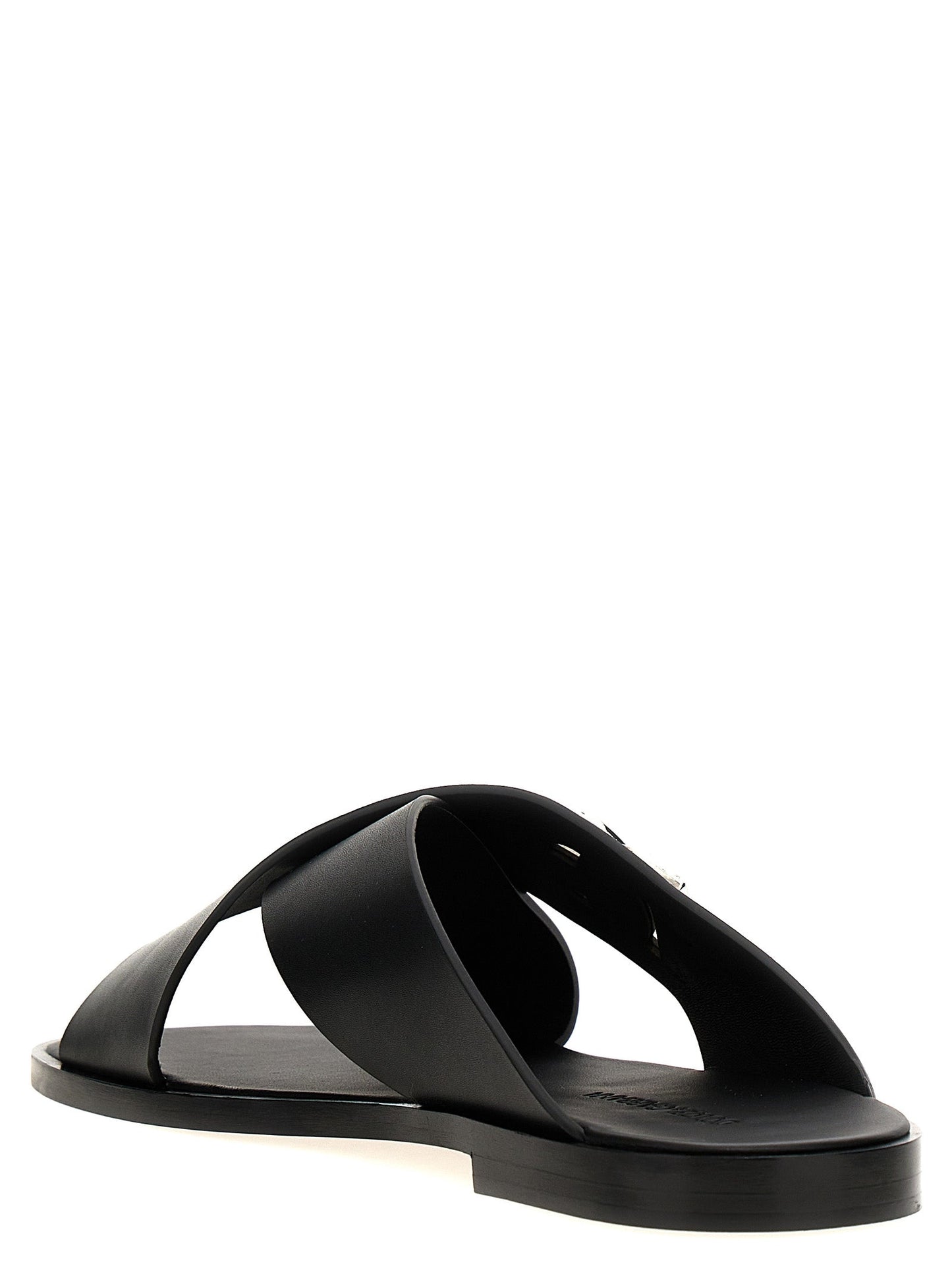 Dolce & Gabbana Men Logo Leather Sandals