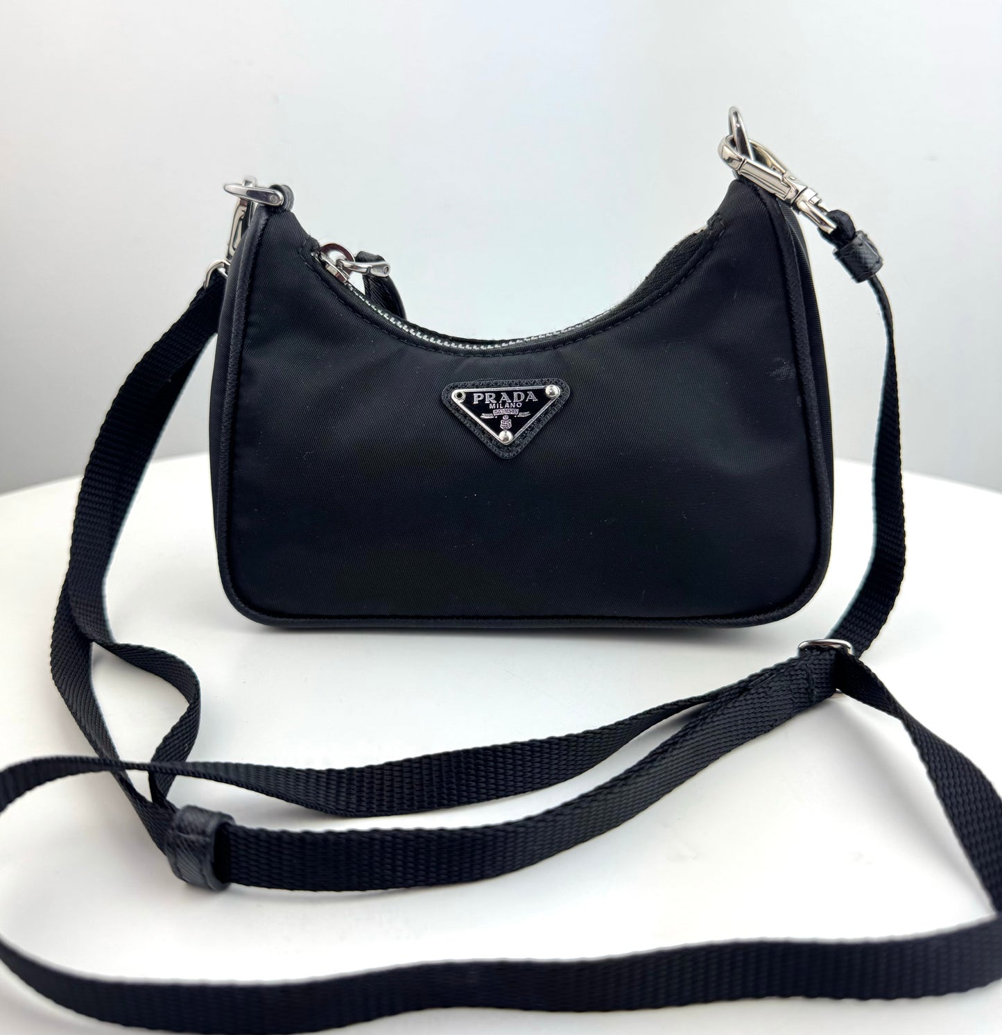Prada Tessuto Nylon Mini Re-Edition Shoulder bag Black