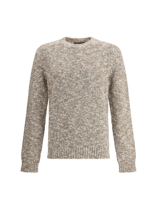 Dolce & Gabbana Men Shaved Wool Crew Neck Sweater