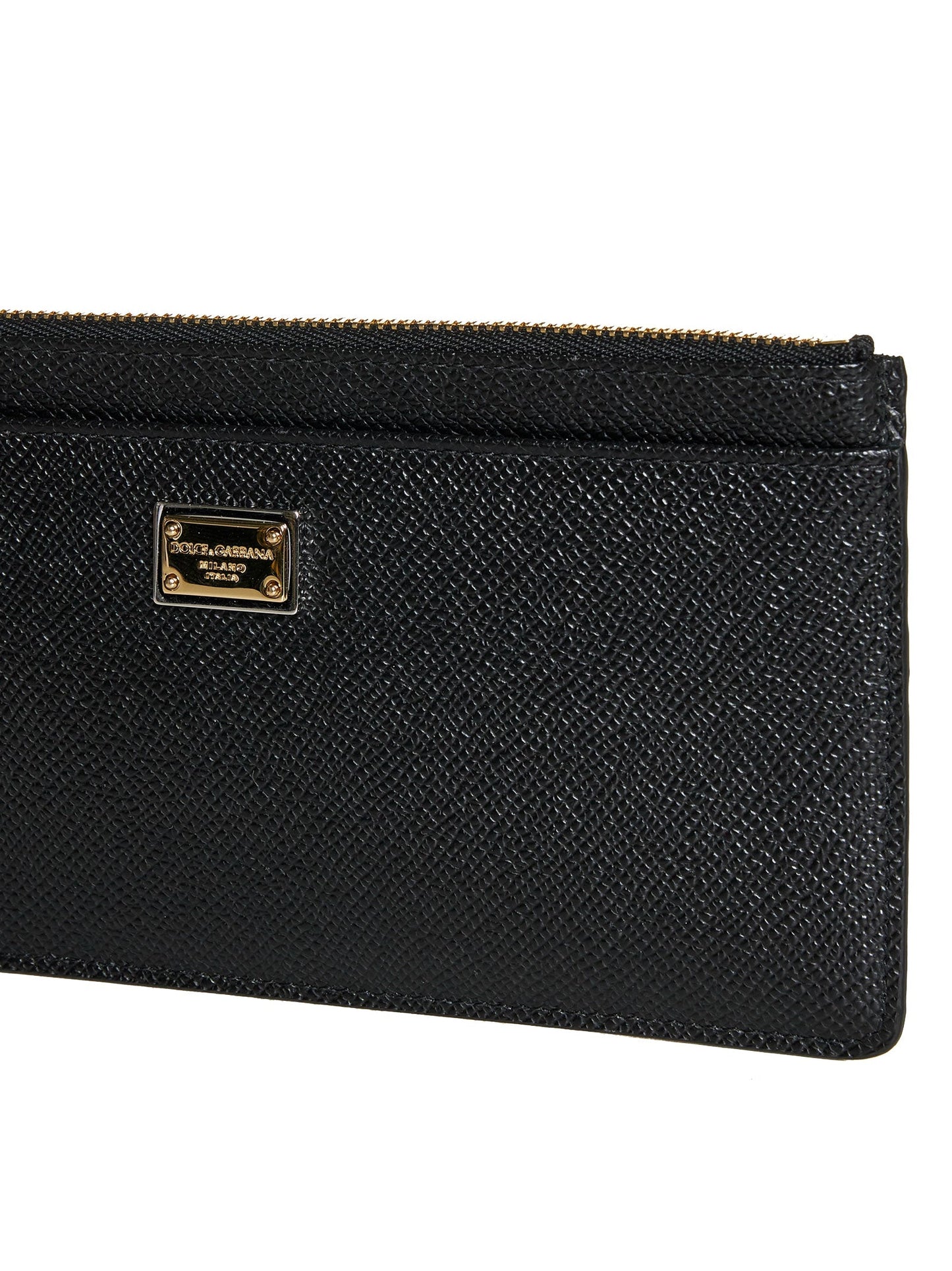Dolce & Gabbana Women Large Black Dauphine Leather Card Case