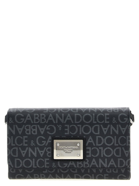 Dolce & Gabbana Men Coated Jacquard Crossbody Bag