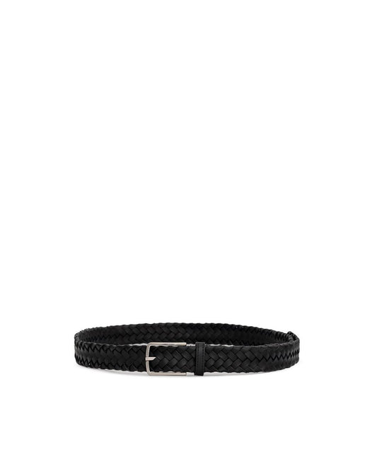 Bottega Veneta Intrecciato Leather Belt Men Black Black