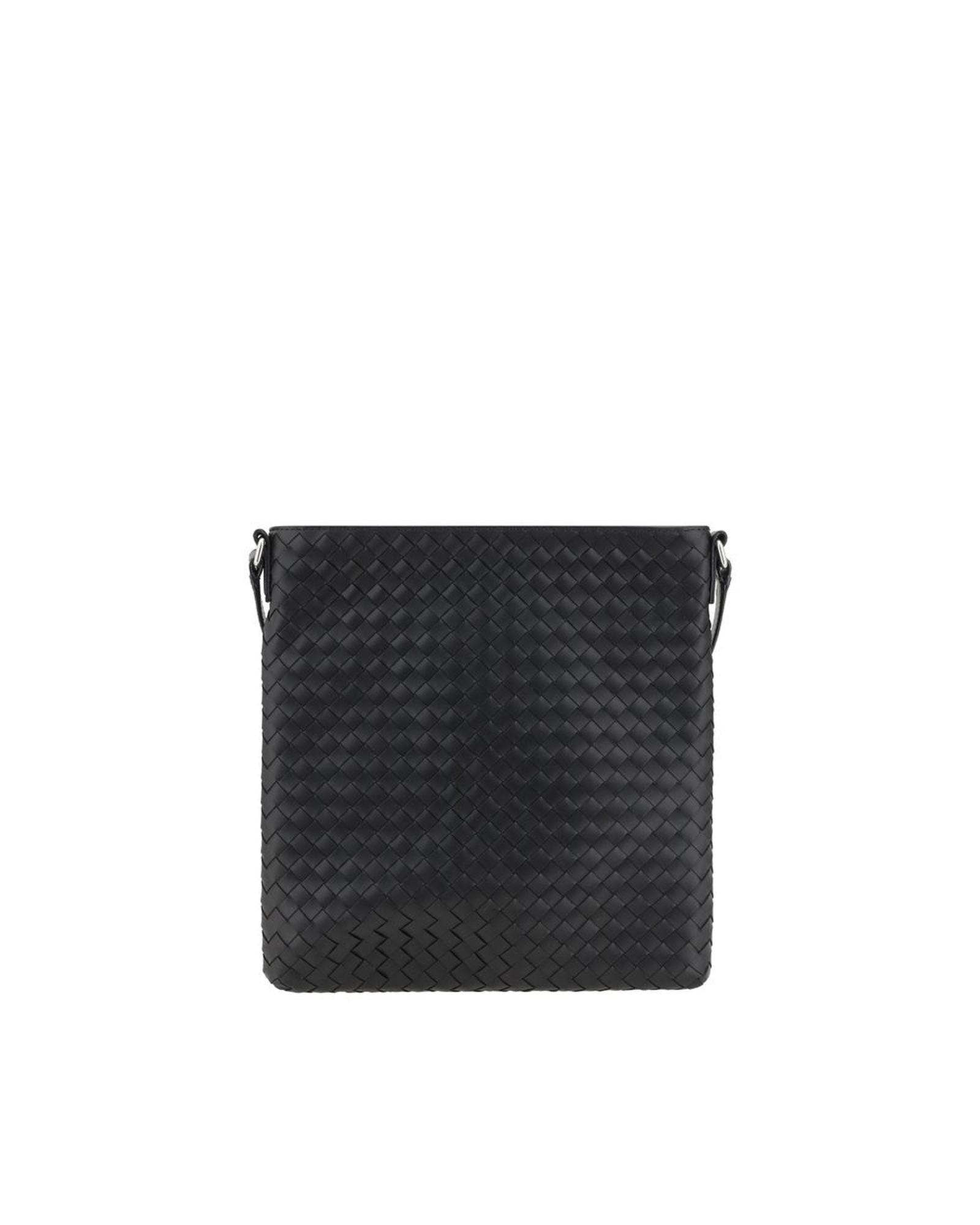 Bottega Veneta Intrecciato Leather Shoulder Bag Men Black ONE SIZE Black