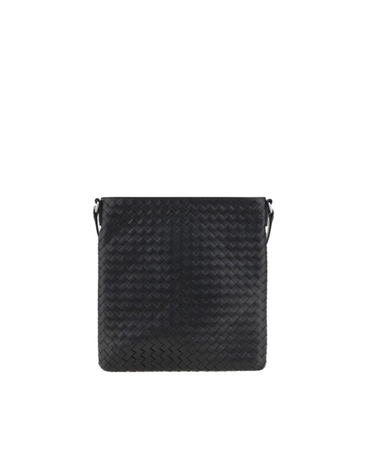 Bottega Veneta Intrecciato Leather Shoulder Bag Men Black ONE SIZE Black