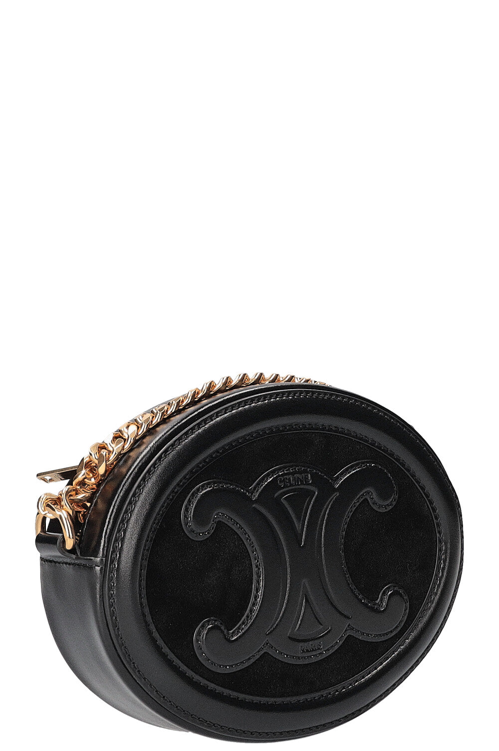 CELINE Triomphe Oval Crossbody Bag Black