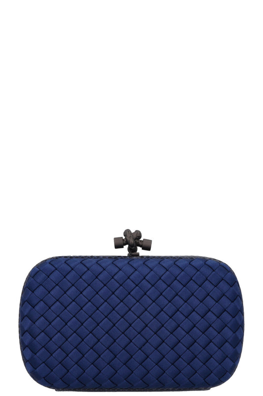 BOTTEGA VENETA Knot Clutch Blue Snakeskin