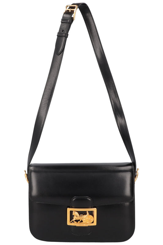 CELINE Vintage Horse Carriage Crossbody Bag Black Box