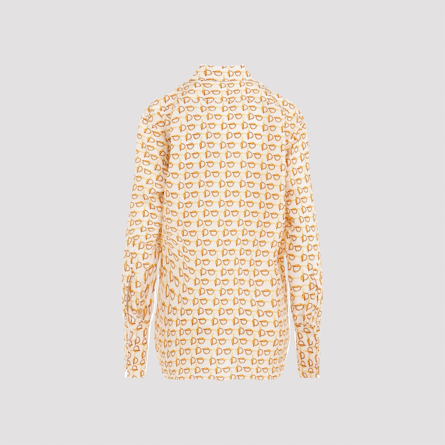 BURBERRY Silk Shirt with All-Over Graphic Print