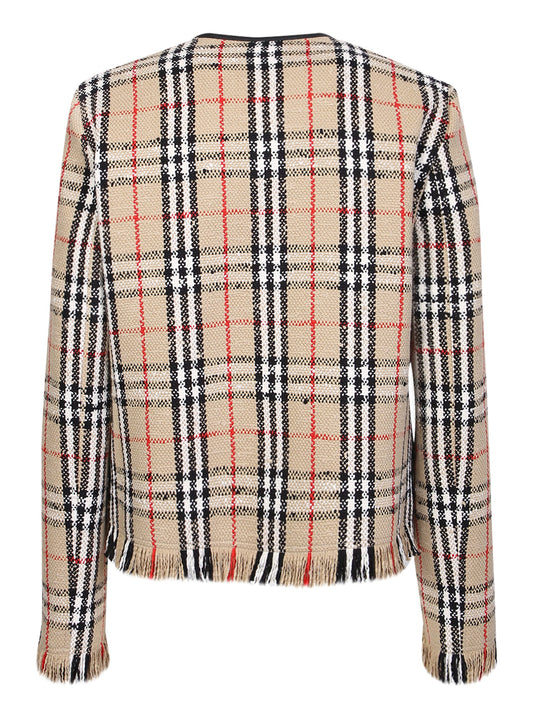 BURBERRY Collarless Beige Jacket for Women