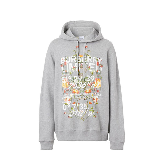BURBERRY Logo Cotton Sweater with Drawstring Hood