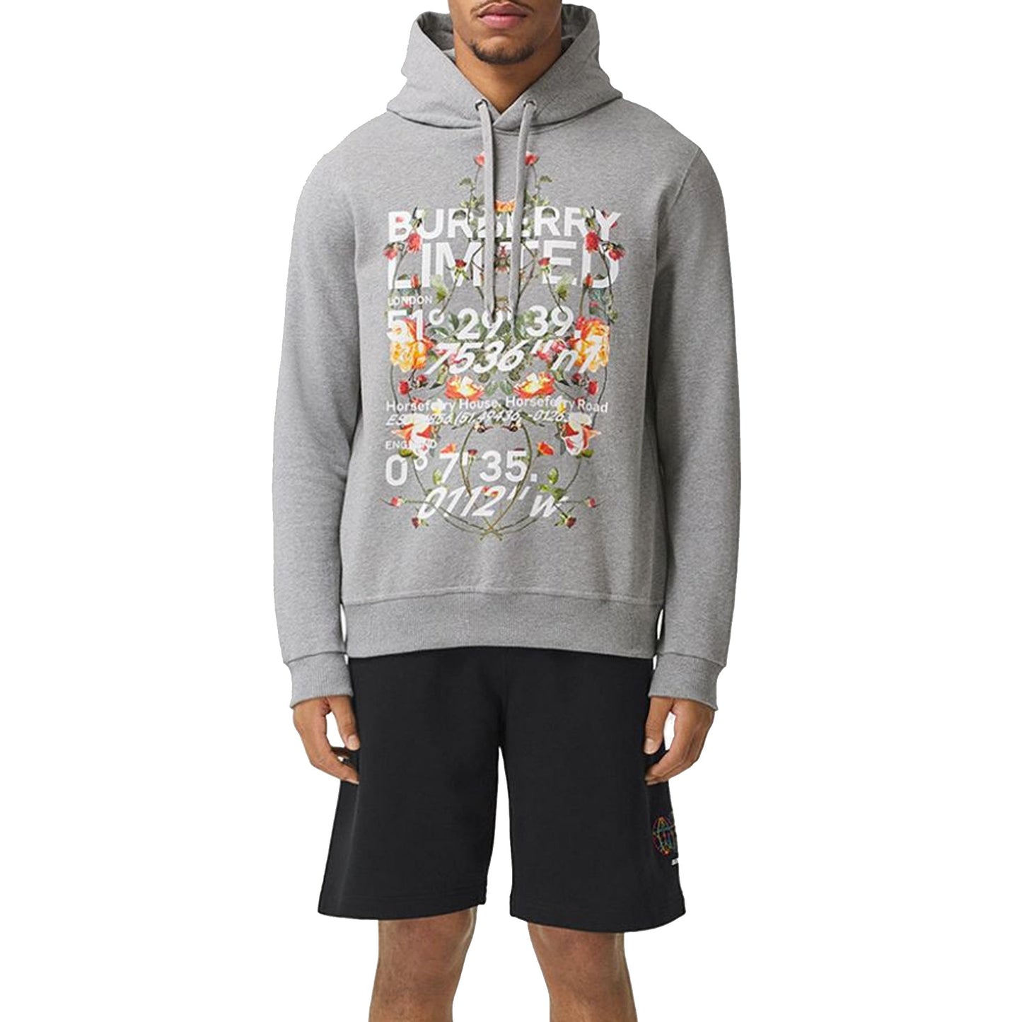 BURBERRY Logo Cotton Sweater with Drawstring Hood