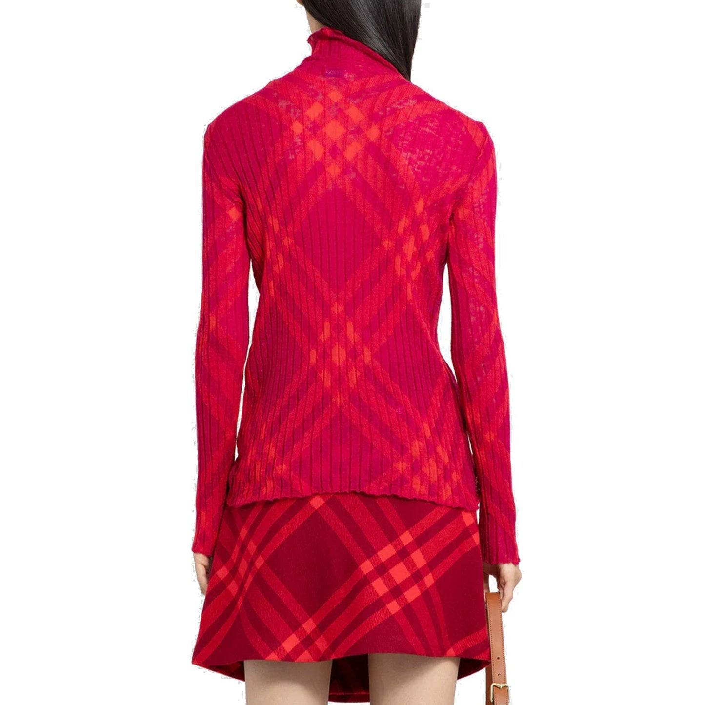 BURBERRY Wool Sweater with High Neck and Ribbed Effect