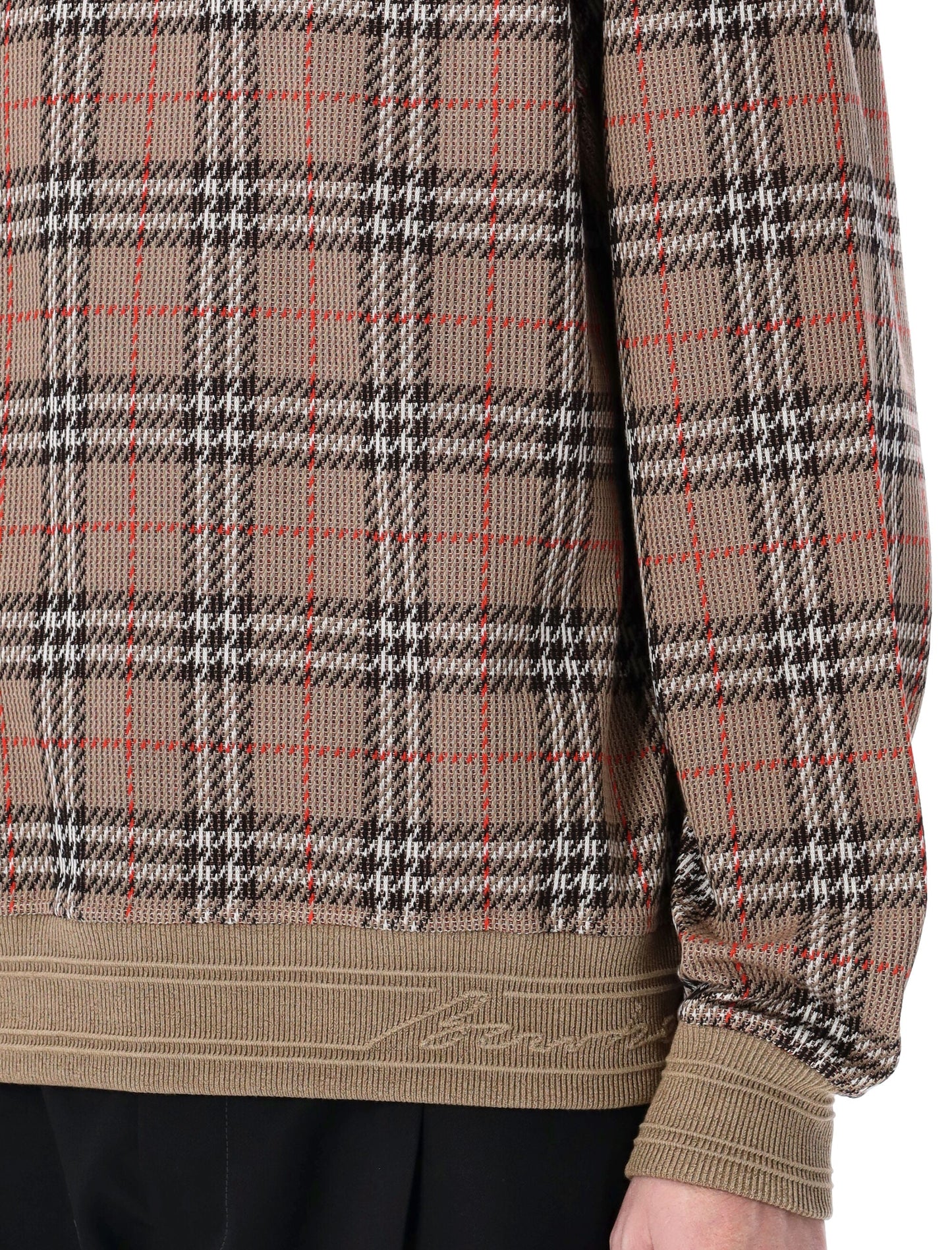 BURBERRY Check Cotton Blend Sweater for Men