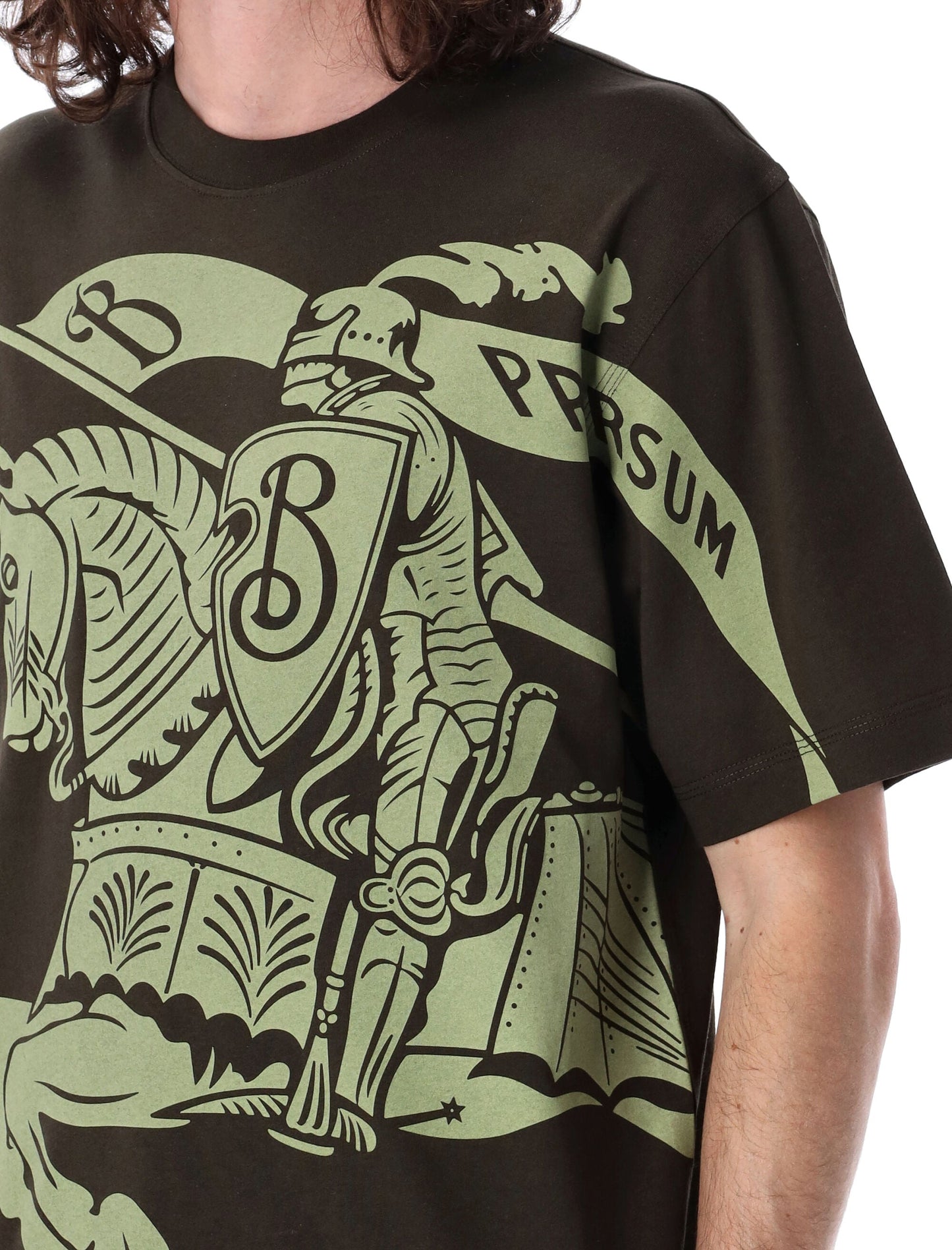 BURBERRY Men's Cotton T-Shirt with Equestrian Knight Design