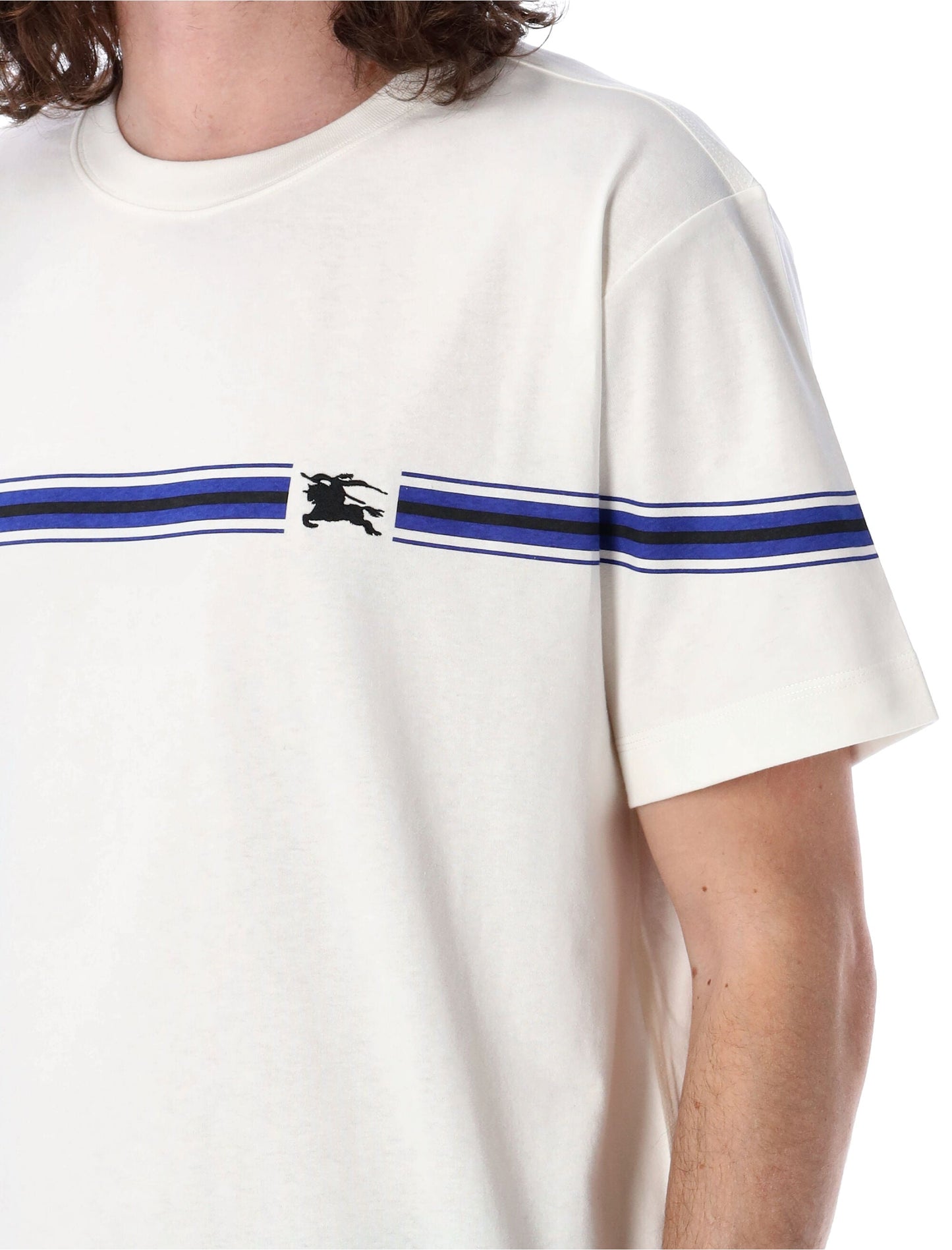 BURBERRY Striped Cotton T-Shirt - Slim Fit, Size L