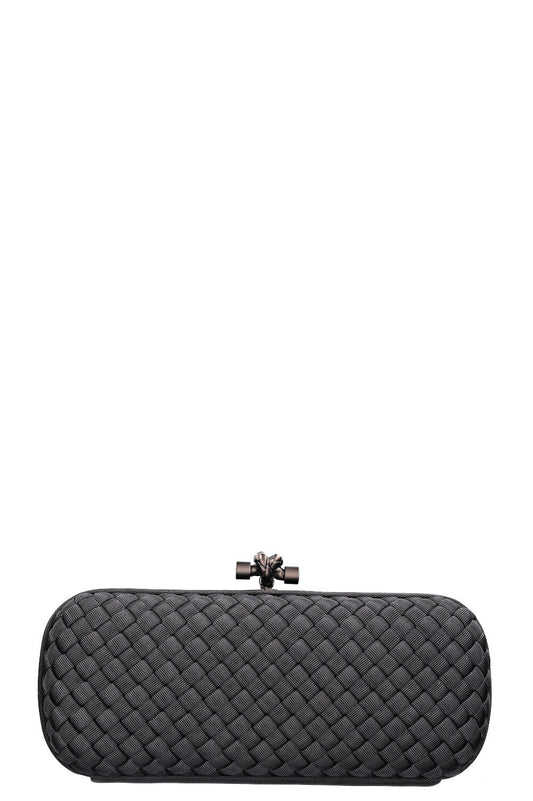 BOTTEGA VENETA Knot Clutch Silk Black
