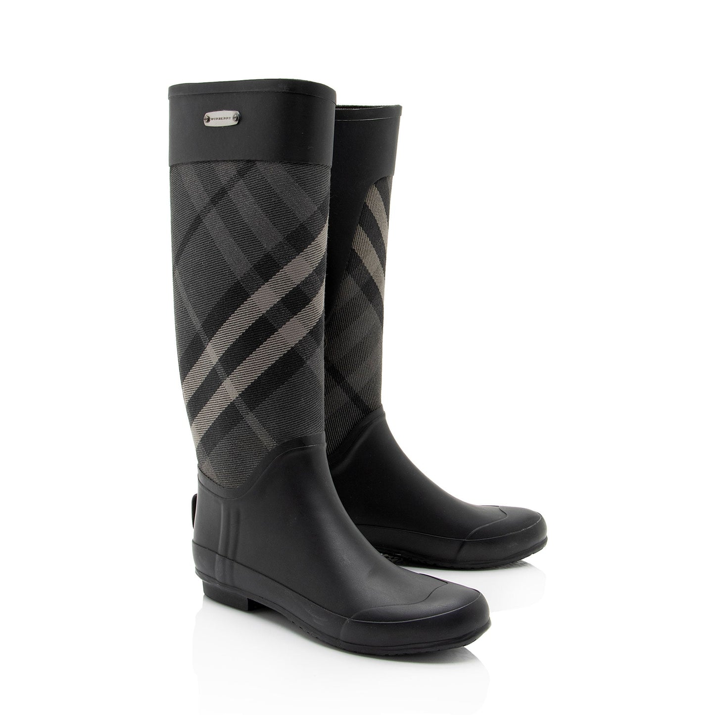 Burberry Beat Check Rain Boots - Size 9 / 39 (SHF-E4a54R)