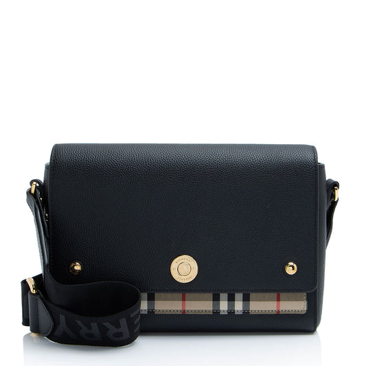 Burberry Calfskin Vintage Check Note Bag (SHF-KWAf0f)