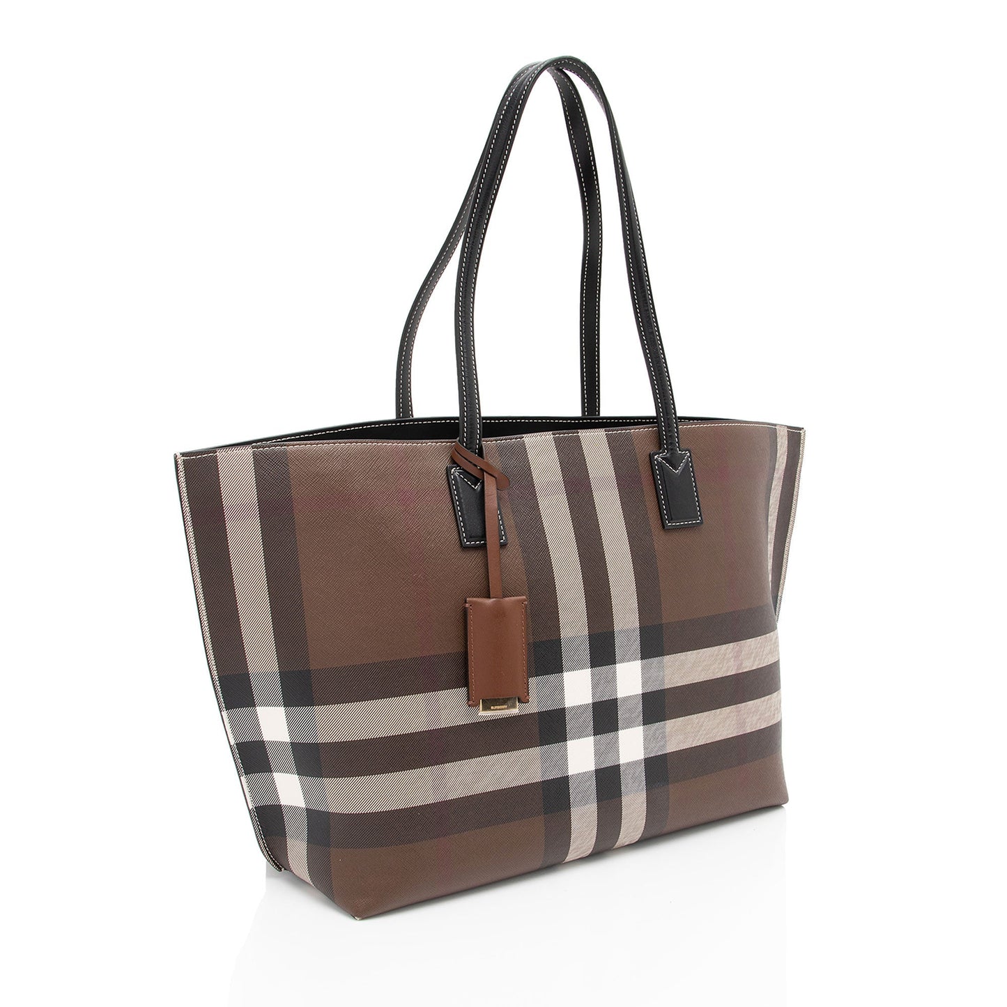 Burberry E-Canvas House Check Denny Medium Tote (SHF-LVEywC)