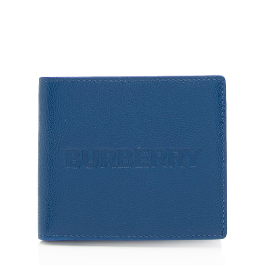 Burberry Embossed Grainy Calfskin  Bi-Fold Wallet (SHF-eDYuMU)