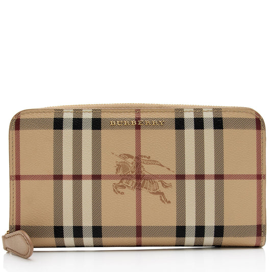 Burberry Haymarket Check Zip Around Wallet (SHF-T4rgfq)