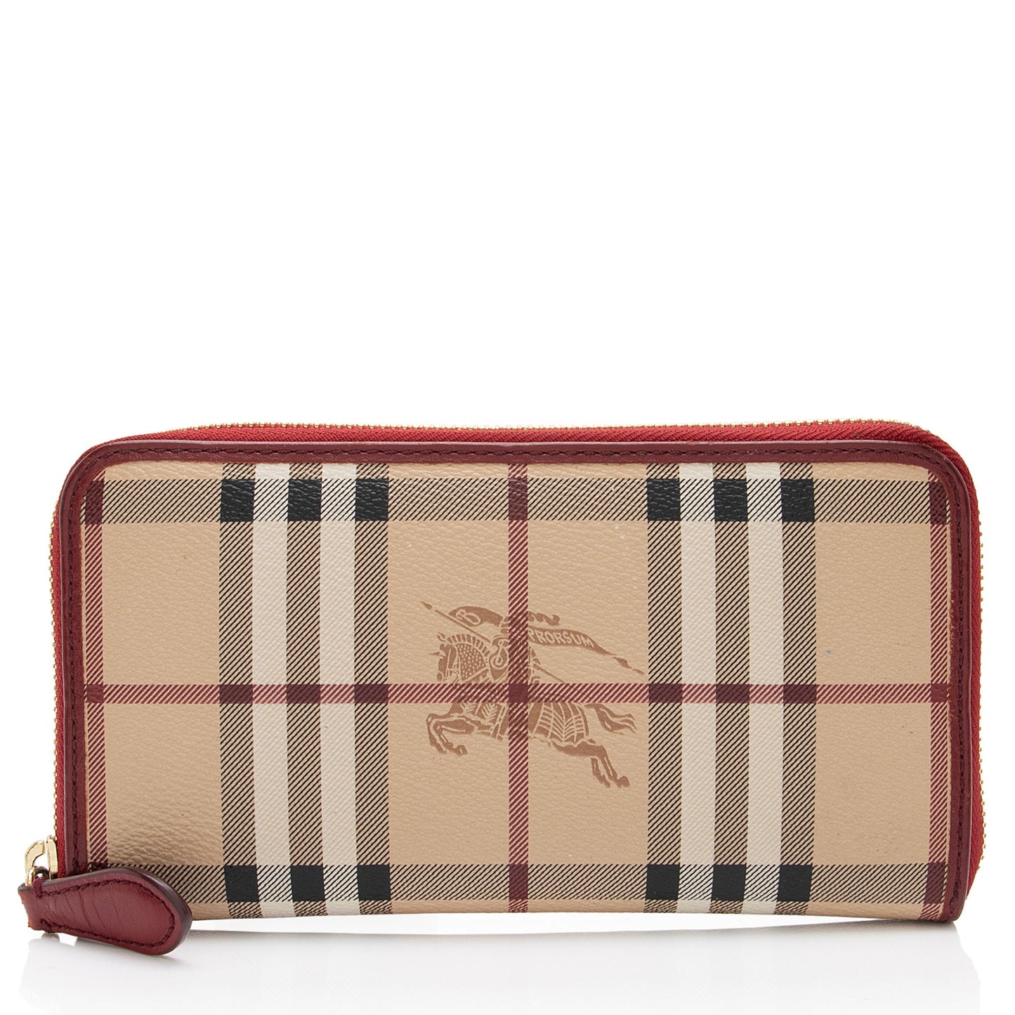 Burberry Haymarket Check Zip Around Wallet (SHF-8zBWAj)