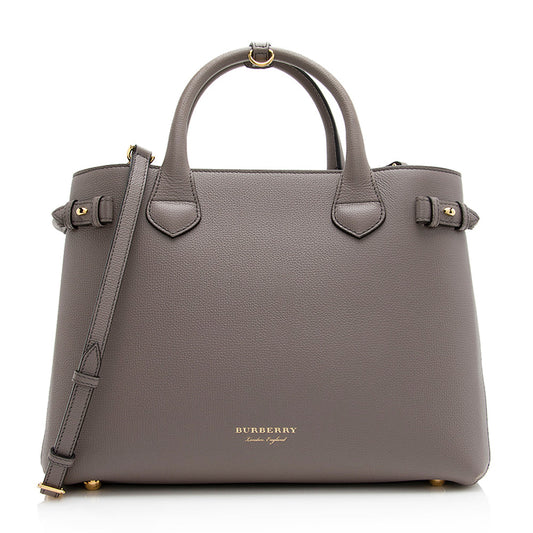 Burberry House Check Leather Banner Medium Tote (SHF-20853)
