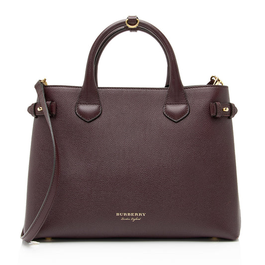 Burberry House Check Leather Banner Medium Tote (SHF-23800)