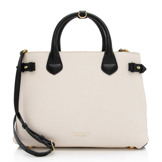 Burberry House Check Leather Banner Medium Tote (SHF-IHmkgX)