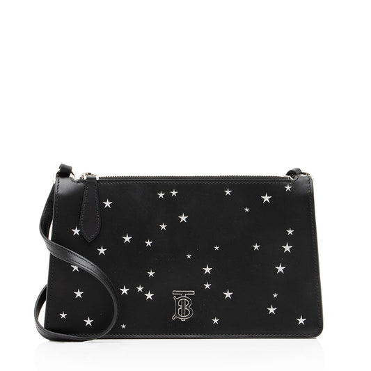 Burberry Leather Star Print TB Mini Pouch (SHF-23378)