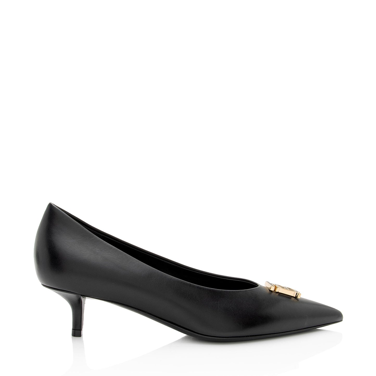 Burberry Leather TB Monogram Pumps - Size 7 / 37 (SHF-xv9Bwb)