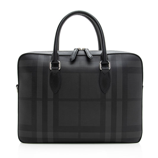 Burberry London Check Slim Barrow Briefcase (SHF-19576)