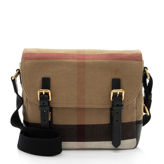 Burberry Mega Check Baildon Messenger Bag (SHF-VuxVRv)