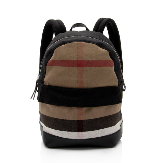 Burberry Mega Check Jute Backpack (SHF-265W01)