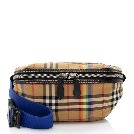 Burberry Nylon Vintage Check Rainbow Medium Belt Bag (SHF-mdTdyP)