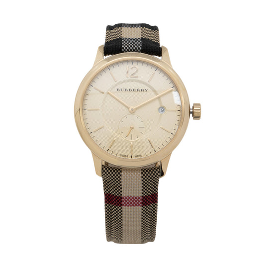 Burberry Stainless Steel Swiss Honey Check Watch (SHF-tXyBvR)
