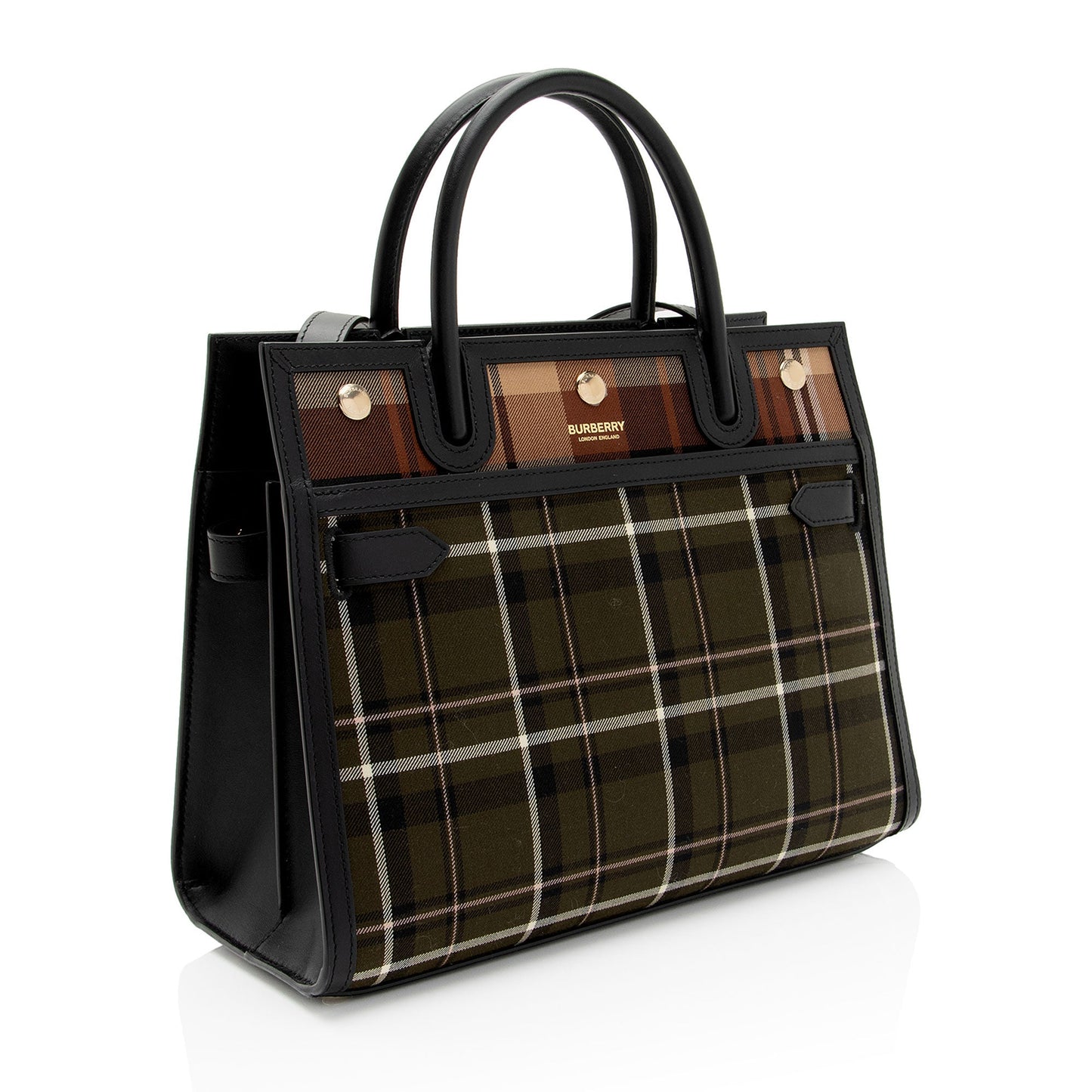 Burberry Tartan Check Title Small Tote (SHF-rYKq2Z)